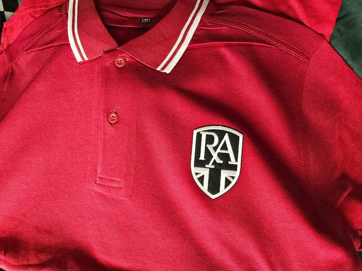 Royal Alloy Stretch-Fit Tipped Short Sleeve Polo Shirt - Red/White