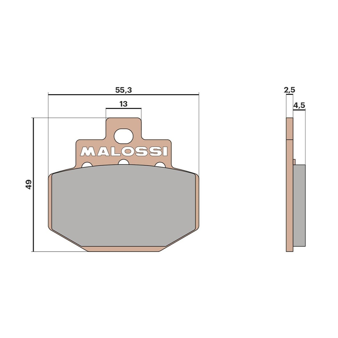 Malossi 6215015BS Gold MHR Synt Brake Pads - REAR - Royal Alloy/Scomadi/Piaggio/Vespa