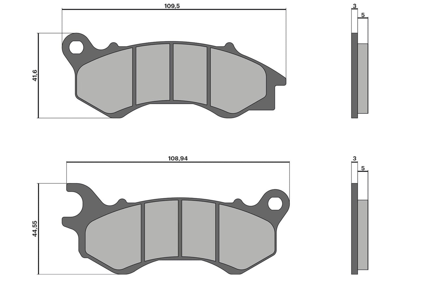 Malossi M629250 Front Brake Pads - Sintered - Royal Alloy 125