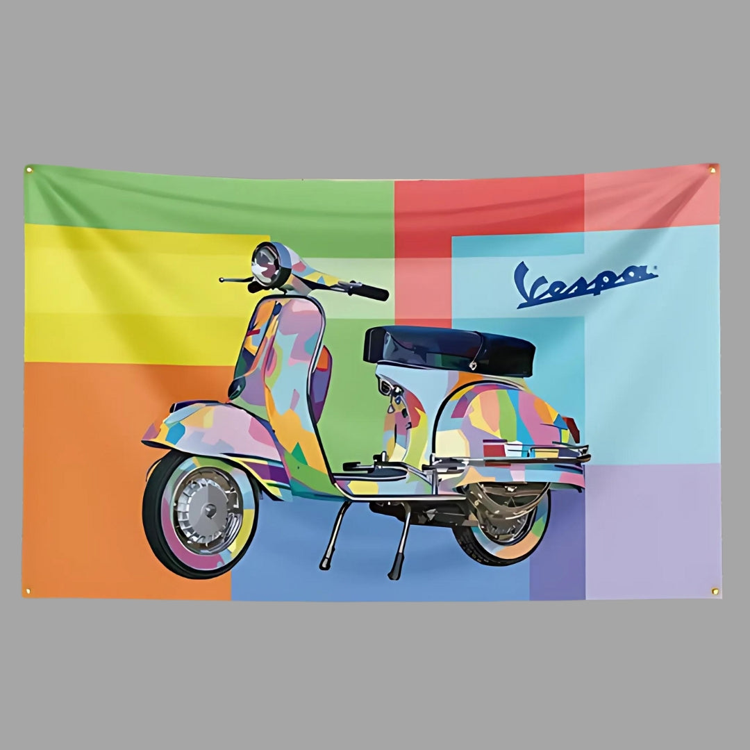 Arty Multicoloured Vespa Flag 2x3ft