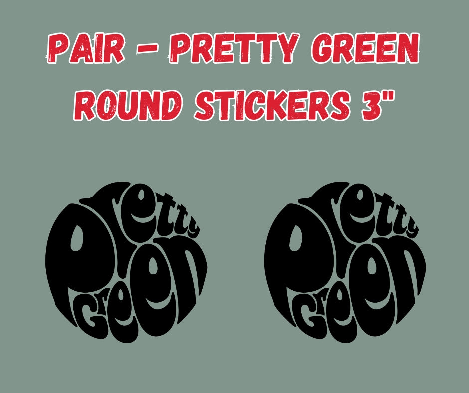 Pretty Green Logo Vinyl Stickers - PAIR