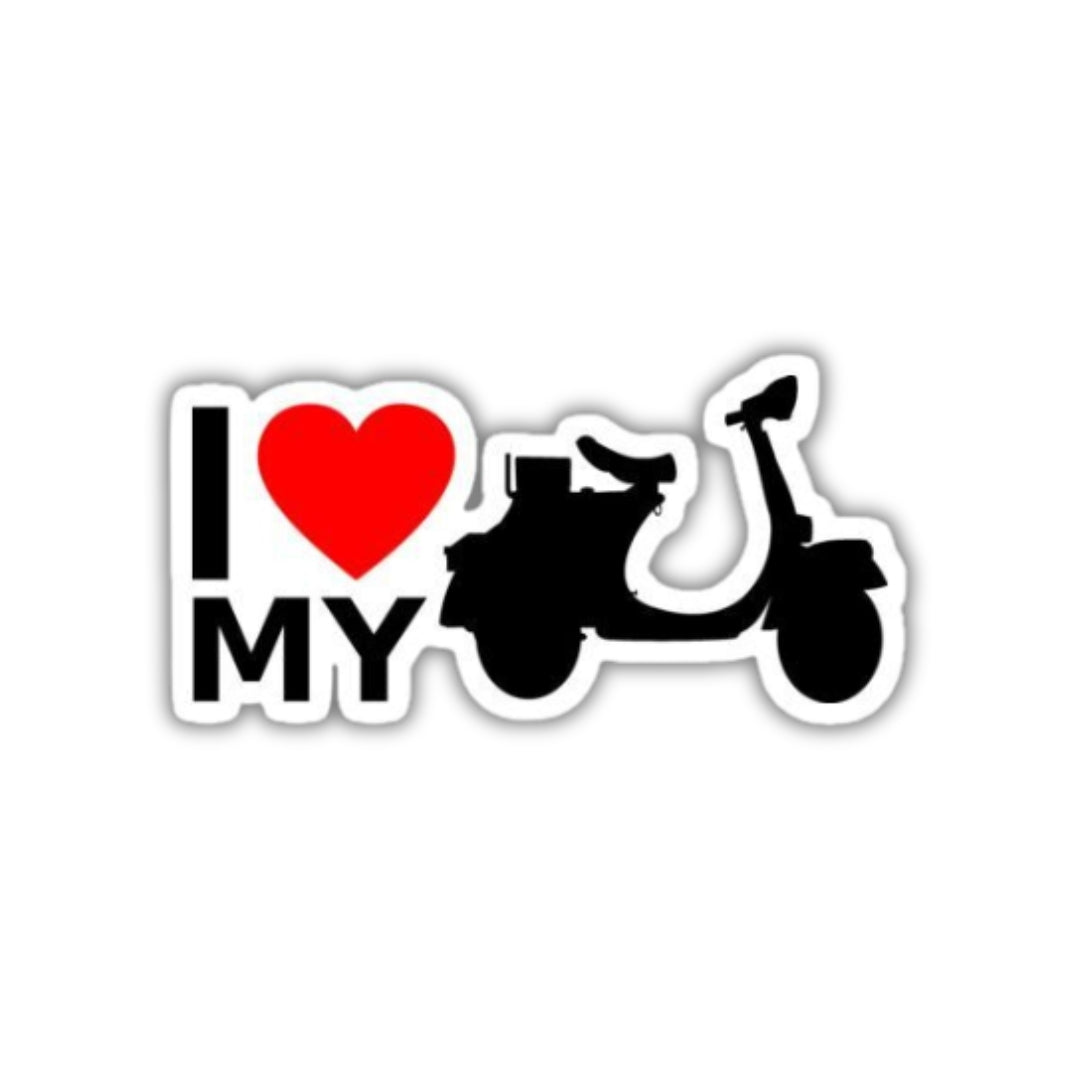 I Love My Scooter Vinyl Sticker 2.5"
