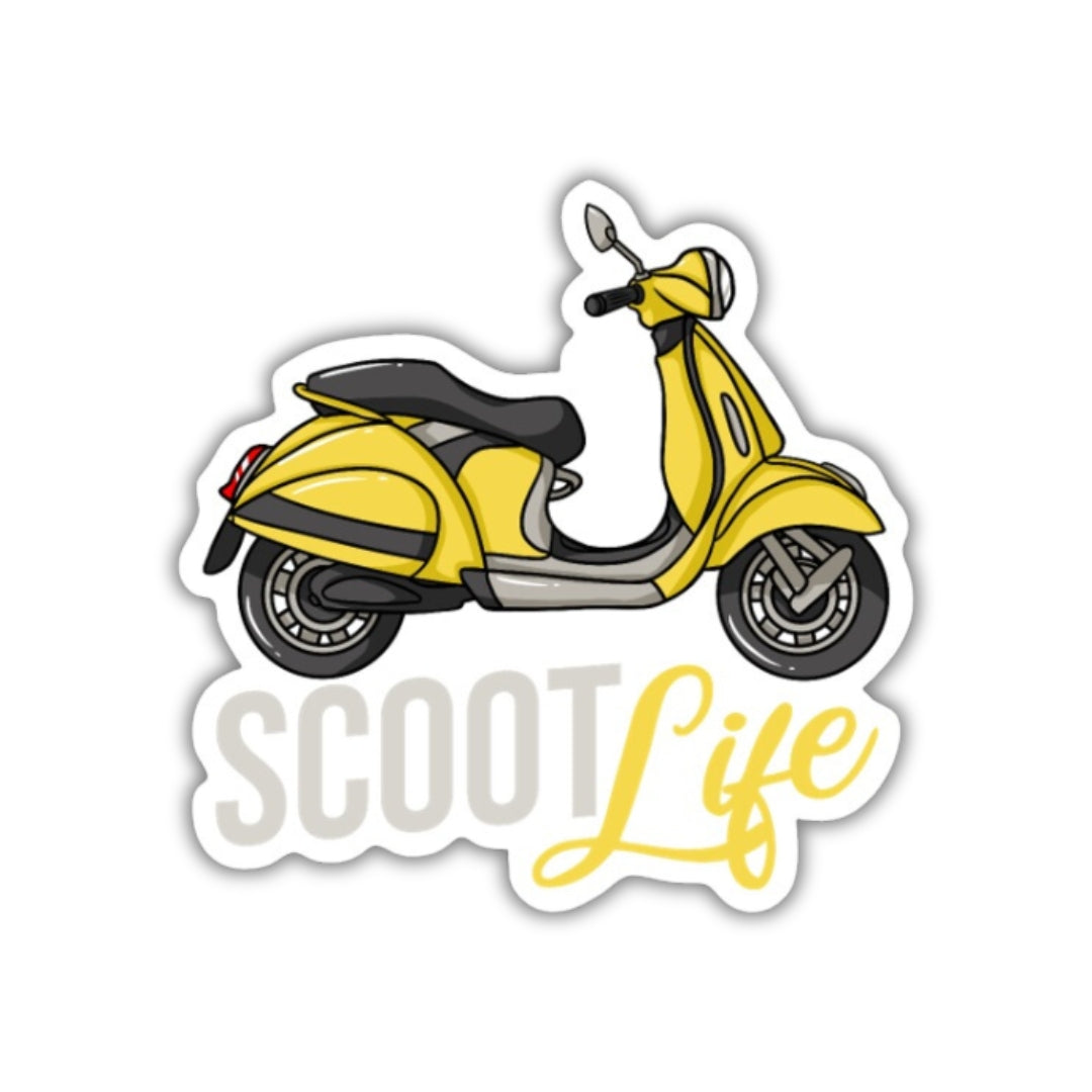 Scoot-Life Yellow Vinyl Sticker 2.5"