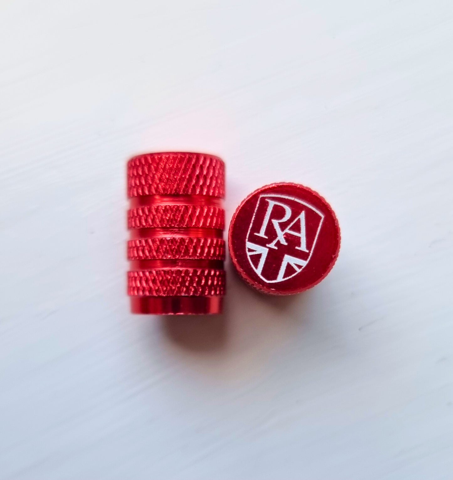 Royal Alloy METAL Coloured Dust Valve Caps (PAIR)