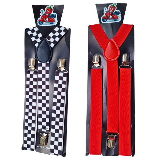 SKA Two Tone / Red Braces - Unisex
