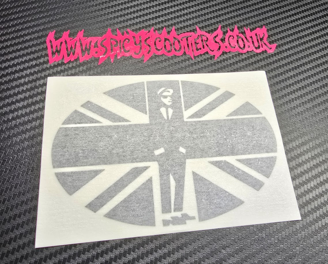 2Tone Union Jack Oval - 5" Vinyl Sticker - Black