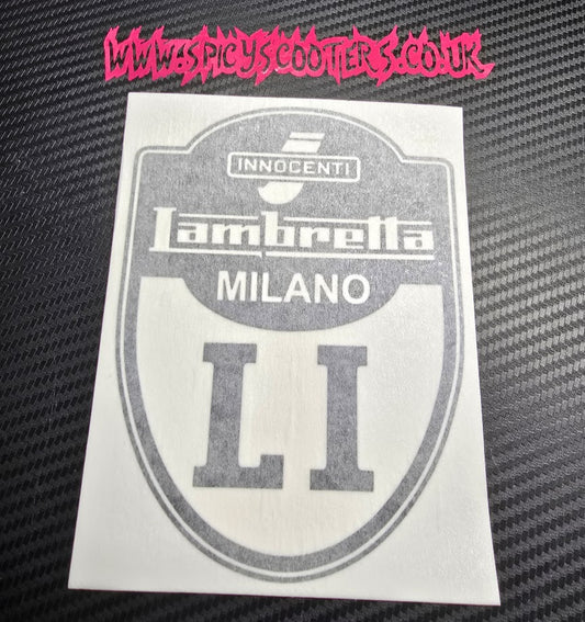 Innocenti Lambretta Li Milano 6" Vinyl Sticker - Black