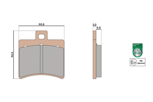 Malossi 6215019BS Gold MHR Synt Brake Pads - REAR - Royal Alloy/Scomadi 125