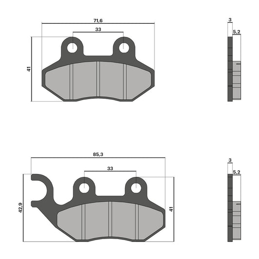 Malossi 6215856 Sport Front Brake Pads - Royal Alloy/Lambretta/Scomadi