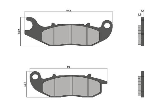 Malossi 6217435BB Sport Front Brake Pads - Piaggio/Vespa