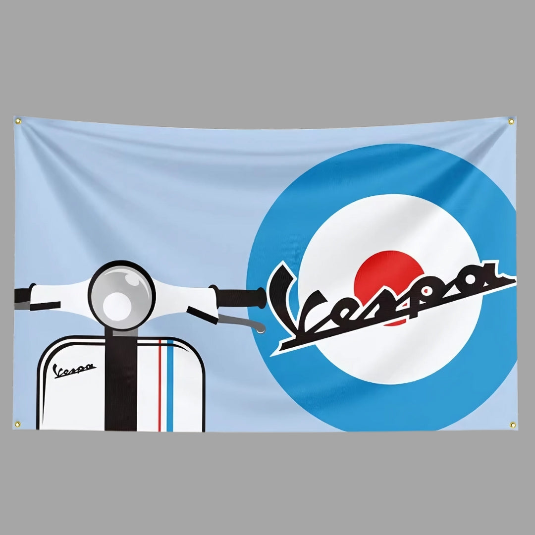 Light Blue Vespa Target Flag 2x3ft
