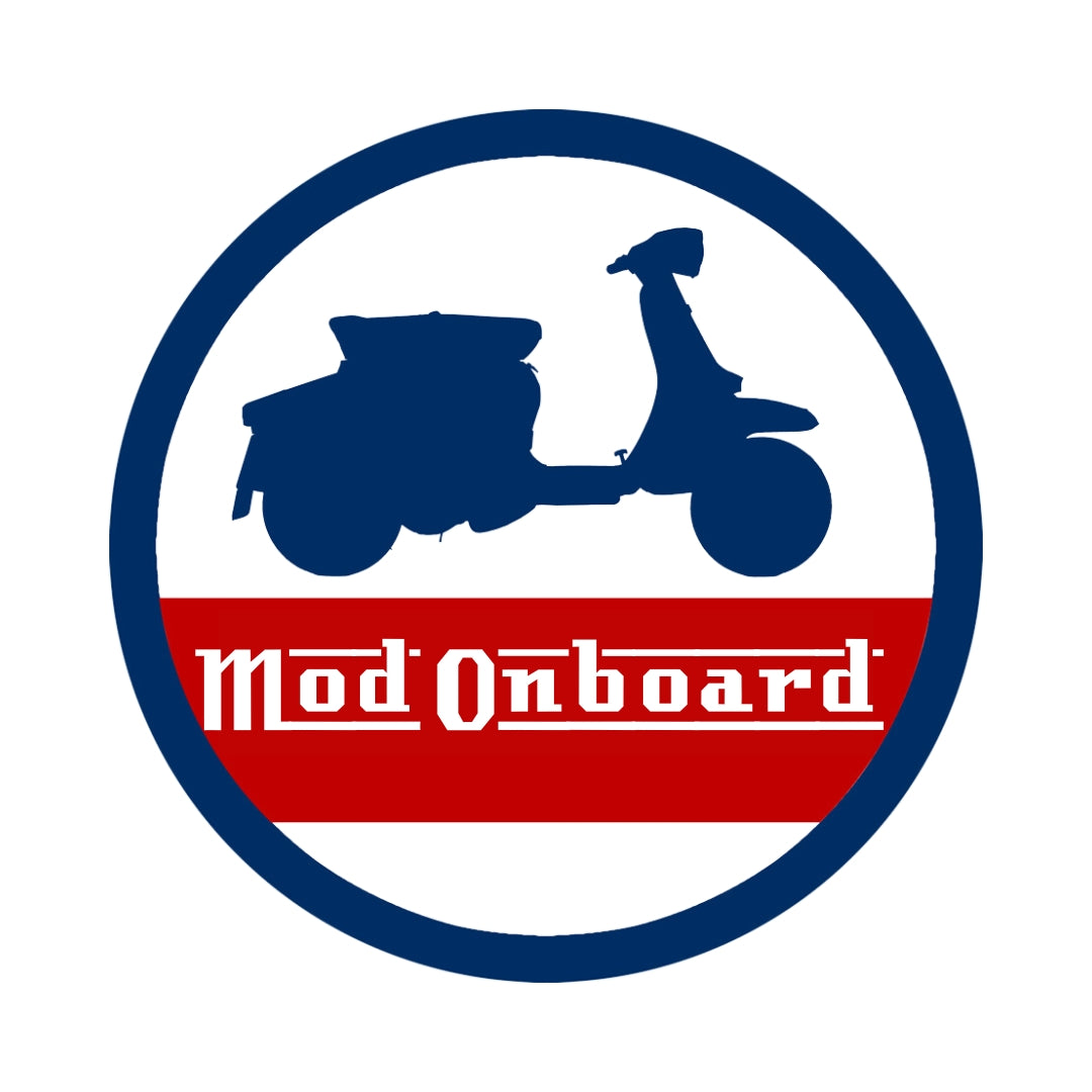 Lambretta Style 'MOD Onboard' Custom Round Vinyl Sticker