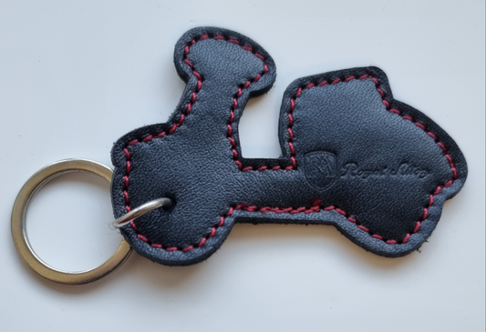 Scooter Shaped Leather Keyring with Royal Alloy Logo