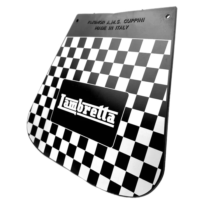 Cuppini Chequered Lambretta - Scooter Mudflap - Black and White