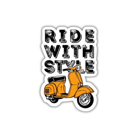 Adesivo in vinile Ride With Style da 2,5"