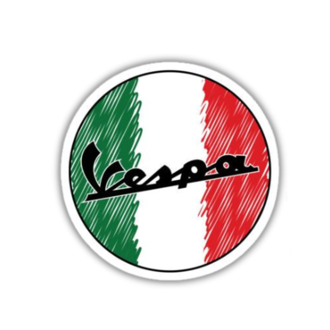 Adesivo in vinile rotondo Vespa Italia Sketch 2,5"