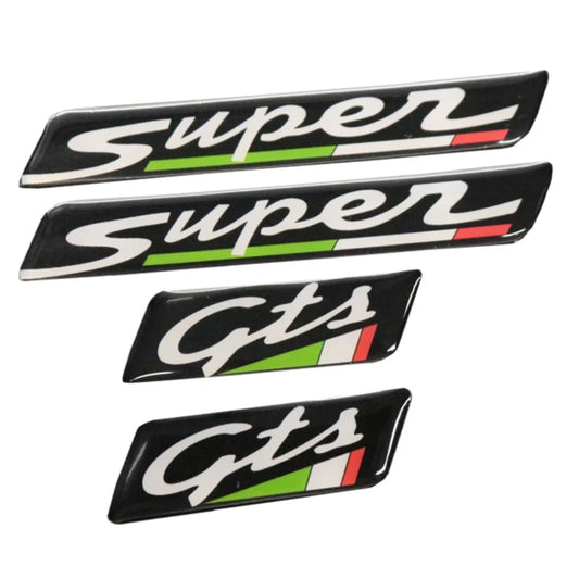 Vespa Super GTS Domed Italian Flag Emblems