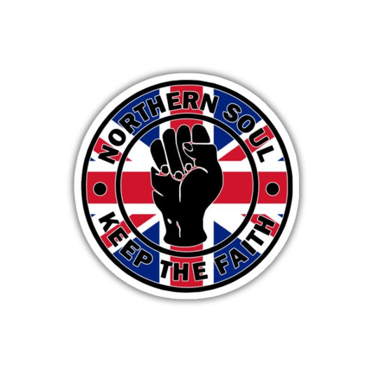 Northern Soul Keep The Faith UK Round Vinyl Sticker 2.5"
