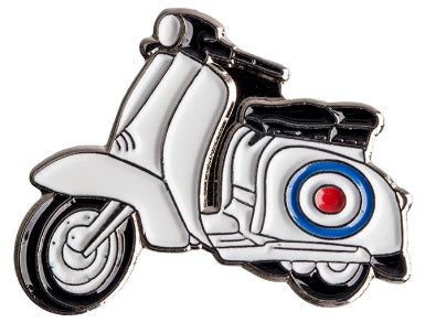 MOD White Scooter Enamel Lapel Pin Badge