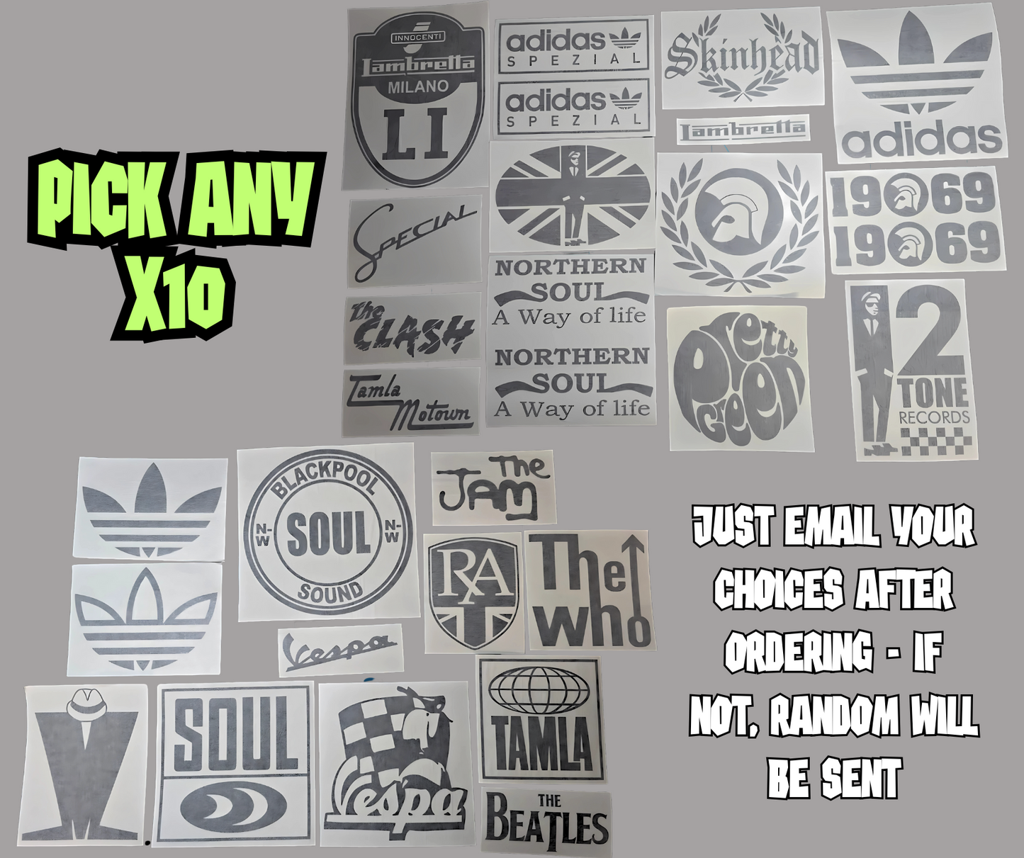 STICKER BUNDLE x10 - Scooter/MOD/SOUL - SALE