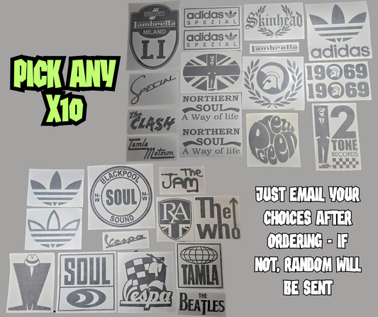 STICKER BUNDLE x10 - Scooter/MOD/SOUL - SALE